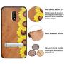 HHDY Compatible with Oneplus 6t Case, Sunflower Design with Metal Kickstand Anti-Fingerprint Protective Phone Case Cover for Oneplus 7
