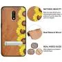 HHDY Compatible with Oneplus 6t Case, Sunflower Design with Metal Kickstand Anti-Fingerprint Protective Phone Case Cover for Oneplus 7