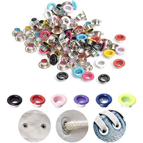 FAFAHOUSE 420 Set 3mm Metal Eyelets Mixed Colors Round Eyelet Grommets for Scrapbooking Card Making Leather Craft Shoes Clothes Paper Craf
