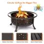 KINGSO 36'' Fire Pit Outdoor Large Steel Wood Burning Fire Pits Bowl BBQ Grill Firepit for Outside with Spark Screen Cooking Grid Poker for Backyard Garden Camping Bonfire Patio, Oil Rubbed Bronze