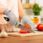 NoCry Cut Resistant Gloves - Ambidextrous, Food Grade, High Performance Level 5 Protection. Size Medium, Complimentary Ebook Included