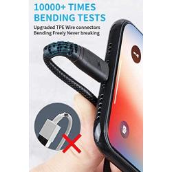 Cabepow iPhone Charger Cable, 3ft 5Pack Lightning Cable to USB A Charging Cable Compatible with iPhone 11 Xs Max XR X 8 Plus 7 Plus 6 Plus SE iPad Pro iPod (Black)