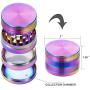 Grinder - 4 Pieces Zinc Alloy Pollen Rainbow Grinders Spice Grinder Colorful Metal Crusher with magnetic top (52mm(2inch))