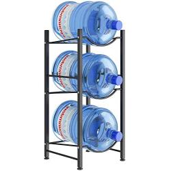 AIYAKA 3 Tier Heavy Duty Gallon Water Cooler Jug Rack,Can be Placed in the Home, Office Organization,Detachable,Save Space,Black