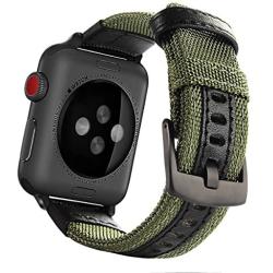 Maxjoy Compatible with Apple Watch Band, 38mm 40mm Nylon Strap Replacement Bands with Metal Clasp Compatible with Apple iWatch SE Series 6 5 4 3 2 1 Sport & Edition, Army Green