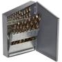 Chicago Latrobe - 69887 1V713 550 Series Cobalt Steel Jobber Length Drill Bit Set With Metal Case, Gold Oxide Finish, 135 Degree Split Point, Inch, 21-piece, 1/16'' - 3/8'' in 1/64'' increments