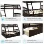 Merax Solid Wood Twin Over Full Bunk Bed with Two Storage Drawers (Espresso) Merax Solid Wood Twin Over Full Bunk Bed with Two Storage Drawers (Espresso)