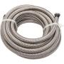 16 Feet 4AN AN4 1/4'' Fuel Line Hose Braided Stainless Steel Oil Gas Fuel Hose CPE Synthetic Rubber Line Silver