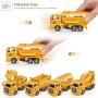 Mini Construction Trucks, GEYIIE Construction Vehicles Site for kids Engineering Toys Playset for Boys, Pull Back Cars Excavator Digger Tractor Bulldozer Dump Cement Toys Gifts for Holiday Party Favor