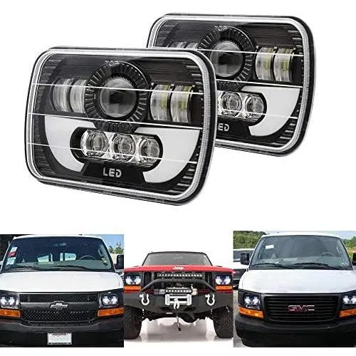 AMUNIESUN 120W Rectangle 7x6'' 5x7'' Led Headlights 6052 6054 H5054 H6054 Led Headlight DRL Hi/Low Sealed Beam H4 Plug For GMC Ford Chevy Chevrolet Cargo Van Express Nissan AMUNIESUN 120W Rectangle 7x6'' 5x7'' Led Headlights 6052 6054 H5054 H6054 Led Headlight DRL Hi/Low Sealed Beam H4 Plug For GMC Ford Chevy Chevrolet Cargo Van Express Nissan