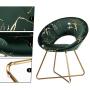 Duhome Dark Green Accent Chair Velvet Vanity Chair Lliving Room Chairs Desk Chair with Golden Legs Mid-Back 1 pcs