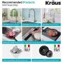 Kraus Quarza Kitchen Sink, 33-Inch Equal Bowls, Black Onyx Granite, KGD-433B model