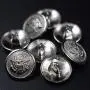 14 Pieces Metal Blazer Button Set - Eagle Badge - for Blazer, Suits, Sport Coat, Uniform, Jacket (Silver) 15mm 20mm