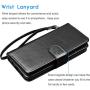 Tekcoo Wallet Case For iPhone 12 Mini / iPhone12 Mini (5.4 inch) 2020 Luxury ID Cash Credit Card Slots Holder Carrying Pouch Folio Flip PU Leather Cover [Detachable Magnetic Hard Case] Lanyard - Black