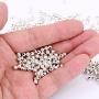 Pangda 1000 Pack 4 mm Metal Spacer Beads Metallic Plated Round Beads Tiny Smooth Beads for Necklaces, Bracelets and Jewelry Making (Silver)