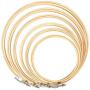 Caydo 6 Pieces Embroidery Hoop Set Bamboo Circle Cross Stitch Hoop Ring 4 inch to 10 inch for Embroidery and Cross Stitch