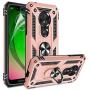 Moto G7 Power Phone Case,Moto G7 Supra Case with HD Screen Protector,Gritup 360 Degree Rotating Metal Ring Holder Kickstand Armor Anti-Scratch Bracket Cover Phone Case for Motorola G7 Power Rose Gold