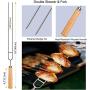 Morole Skewers for Grilling, 33PCS Metal Kabob Skewers Set with Marshmallow Roasting Sticks Smores Sticks BBQ Forks, 16-Inch Reusable Stainless Steel Skewers Set for Meat Chicken Shrimp Vegetable