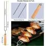 Morole Skewers for Grilling, 33PCS Metal Kabob Skewers Set with Marshmallow Roasting Sticks Smores Sticks BBQ Forks, 16-Inch Reusable Stainless Steel Skewers Set for Meat Chicken Shrimp Vegetable