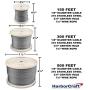 HarborCraft 1/8'' 316 Stainless Steel for Deck Cable Railing Kits DIY Balustrades 7x7 Wire Rope Aircraft Cable 150 Feet