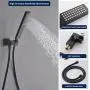 Tenfe Shower System with 10 Inches Rain Shower Head and Square Handheld Spray, Matte Black Wall Mounted Rainfall Showerhead Combo Set (Contain Brass Rough-in Valve Body and Trim) Tenfe Shower System with 10 Inches Rain Shower Head and Square Handheld Spray, Matte Black Wall Mounted Rainfall Showerhead Combo Set (Contain Brass Rough-in Valve Body and Trim)