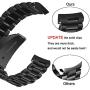 V-MORO No Gaps Strap Compatible with Gear S3 Frontier Bands/Galaxy Watch 46mm Band Men with Clips and Screen Protectors Black Metal Stainless Steel Bracelet for Samsung Gear S3/Galaxy Watch 46mm Watch