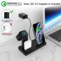 Wireless Charger, 3 in 1,Fast Charging Station Qi-Certified 10W Max for Apple iWatch Series 5/4/3/2/1,AirPods, Compatible with iPhone 11 Series/SE (2020)/XS MAX/XR/XS/X/8/8 Plus/Samsung
