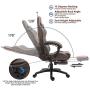 Dowinx Gaming Chair Office Chair PC Chair with Massage Lumbar Support, Vantage Style PU Leather High Back Adjustable Swivel Task Chair with Footrest (Brown)
