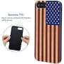 iProductsUS Wood Phone Case Compatible with iPhone SE (2020), iPhone 8, 7, 6/6S and Magnetic Mount, American Flag Printed in USA, Built-in Metal Plate,TPU Bumper Protective Shockproof Cover (4.7'')