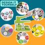 Happizza Installation-Free Button Badge Maker Machine (3rd Gen) 58mm (2.25in) DIY Pin Button Maker Press Machine Badge Punch Press with Free 100pcs Button Parts&Pictures&Circle Cutter&Magic Book