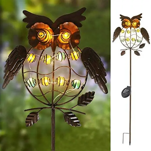 TAKE ME Garden Solar Lights Outdoor,Solar Powered Stake Lights - Metal OWL LED Decorative Garden Lights for Walkway,Pathway,Yard,Lawn (Bronze) TAKE ME Garden Solar Lights Outdoor,Solar Powered Stake Lights - Metal OWL LED Decorative Garden Lights for Walkway,Pathway,Yard,Lawn (Bronze)