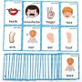 FieldDream 36Pcs/Set Body Parts Child Flash Cards Learning Toys English Baby Card Kids Gifts Pre-Kindergarten with Ring