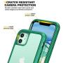 DIACLARA Compatible with iPhone 11 Case, Full Body Rugged Case with Built-in Touch Sensitive Anti-Scratch Screen Protector, Soft TPU Bumper Case Clear Compatible with iPhone 11 6.1'' (Green and Clear)