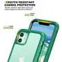 DIACLARA Compatible with iPhone 11 Case, Full Body Rugged Case with Built-in Touch Sensitive Anti-Scratch Screen Protector, Soft TPU Bumper Case Clear Compatible with iPhone 11 6.1'' (Green and Clear)