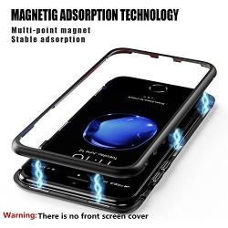 iPhone 8 Plus Case,iPhone 7 Plus Case, ZHIKE Magnetic Adsorption Case Metal Frame Tempered Glass Back with Built-in Magnet Cover for Apple iPhone 7Plus/8 Plus (Black, iPhone 7 Plus/8 Plus)