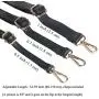 Beaulegan Purse Strap Replacement - Microfiber Leather - 59 Inch Long Adjustable for Crossbody Shoulder Bag - 1 Inch Wide, Black/Gunmetal