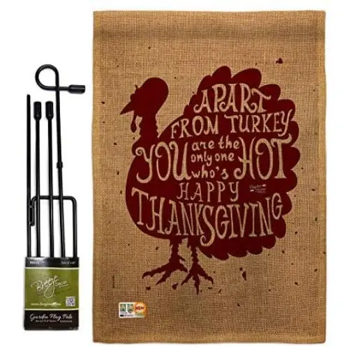 Angeleno Heritage GS137118-DB A Part from Turkey Burlap Fall Thanksgiving Impressions Decorative Vertical 13'' x 18.5'' Double Sided Garden Flag Set Metal Pole Hardware Angeleno Heritage GS137118-DB A Part from Turkey Burlap Fall Thanksgiving Impressions Decorative Vertical 13'' x 18.5'' Double Sided Garden Flag Set Metal Pole Hardware