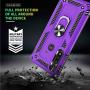 Motorola G Power Case, Moto G Power Phone Case with HD Screen Protector, Gritup 360 Degree Rotating Metal Ring Holder Kickstand Armor Anti-Scratch Bracket Cover Case for Motorola G Power Purple