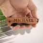 Valentines Day Gifts for Him, Engraved Pocket Knives For Men | 20 Fonts | Personalized Oak Wood Pocket Knife, Gifts for Men, Boyfriend, Custom Fishing Hunting Knives, Gift for Husband