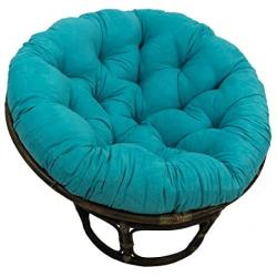 Blazing Needles Solid Microsuede Papasan Chair Cushion, 48'' x 6'' x 48'', Aqua Blue