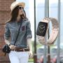 PUGO TOP Compatible with Apple Watch Band 42mm 44mm Series 6/5/4/3/2/1/SE for Men Women Stainless Steel Iwatch Strap Replacement Band with Modern Butterfly Buckle. (42mm/44mm, Champagne Gold)