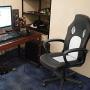 Furmax Office Chair Desk Leather Gaming Chair, High Back Ergonomic Adjustable Racing Chair,Task Swivel Executive Computer Chair Headrest and Lumbar Support Whote