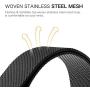 V-MORO Strap Compatible with Gear S3 Frontier Band/Galaxy Watch 46mm Bands Men 22mm Stainless Steel + Mesh Loop Replacement for Samsung Gear S3/Galaxy Watch 46mm R800 Smartwatch Black