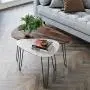 Nathan James Bodhi Mid-Century Nesting Coffee Table Set of 2, Stacking Side or End for Living Room with Faux Carrara Marble, Wood Finish and Black Metal Legs, White/Walnut Nathan James Bodhi Mid-Century Nesting Coffee Table Set of 2, Stacking Side or End for Living Room with Faux Carrara Marble, Wood Finish and Black Metal Legs, White/Walnut