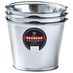 Behrens 1205GS 3-Pack Galvanized Steel Utility Pail, 5-Quart, silver