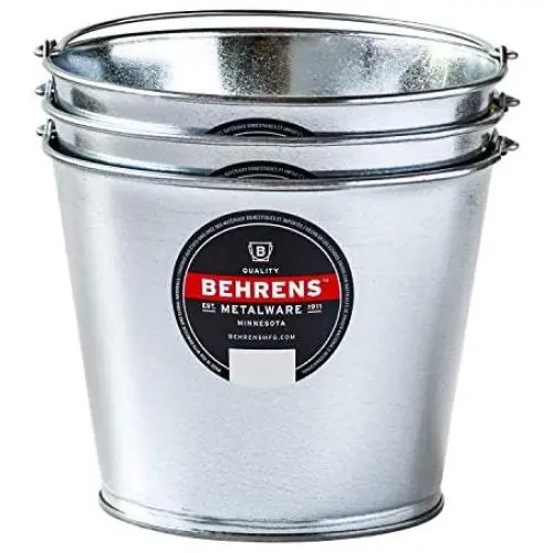Behrens 1205GS 3-Pack Galvanized Steel Utility Pail, 5-Quart, silver Behrens 1205GS 3-Pack Galvanized Steel Utility Pail, 5-Quart, silver
