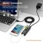 Unitek 4-Port USB 3.0 Hub Long Cable 48-inch with Micro USB Charging Port, Fast Data Transfer USB Hub Extender Extension Connector Compatible Windows PC, Mac, Surface Pro, Laptop, Printer, 4FT - Black