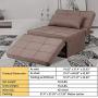 Diophros Ottoman Sofa Bed, 4 in 1 Multi-Function Folding Sleeper Guest Sofa Chair Convertible Sofa for Living Room (Light Brown)