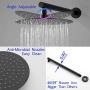 SHAMANDA Shower System, Shower Faucets Sets Complete with High Pressure 10'' Rain Shower Head and 5-Setting Handheld Shower Head(Round-In Valve and Trim Included) Wall Mounted, Matte Black, L02-7