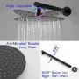 SHAMANDA Shower System, Shower Faucets Sets Complete with High Pressure 10'' Rain Shower Head and 5-Setting Handheld Shower Head(Round-In Valve and Trim Included) Wall Mounted, Matte Black, L02-7 SHAMANDA Shower System, Shower Faucets Sets Complete with High Pressure 10'' Rain Shower Head and 5-Setting Handheld Shower Head(Round-In Valve and Trim Included) Wall Mounted, Matte Black, L02-7